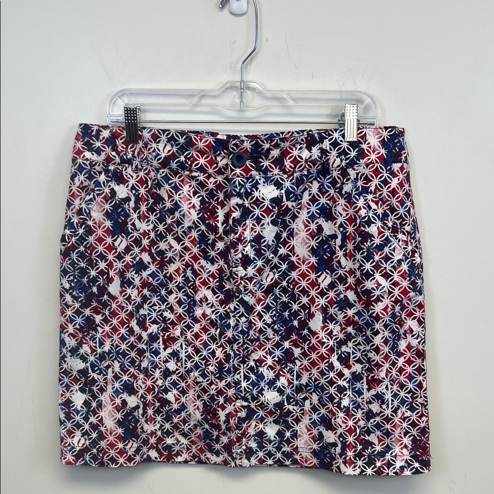 Christopher & Banks Red White and Blue Casual Chic  Mini Skirt / Skort Size 12
